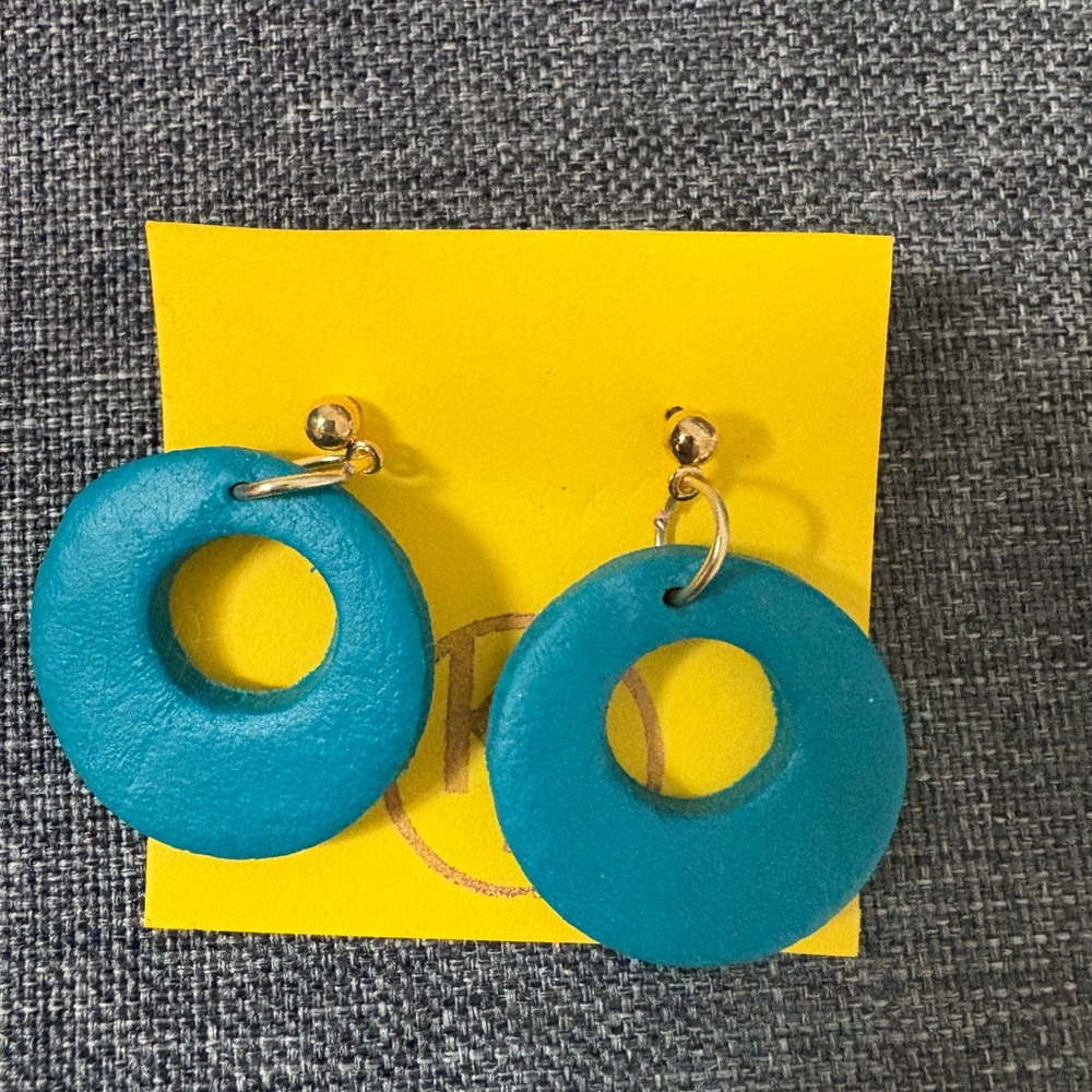 Blue Circular Earrings